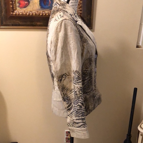 Dismero Classic button down damask print velvet blazer - Picture 3 of 14